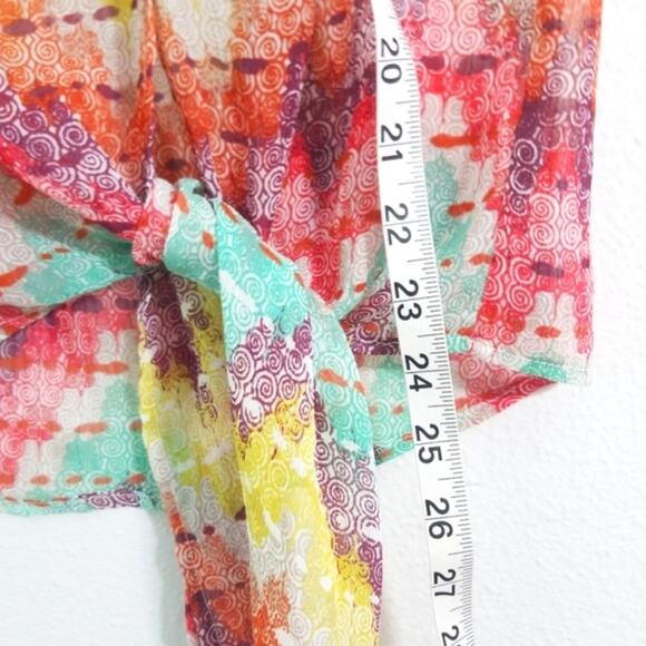 American Rag lace Chevron tie front tank top S - Picture 9 of 11